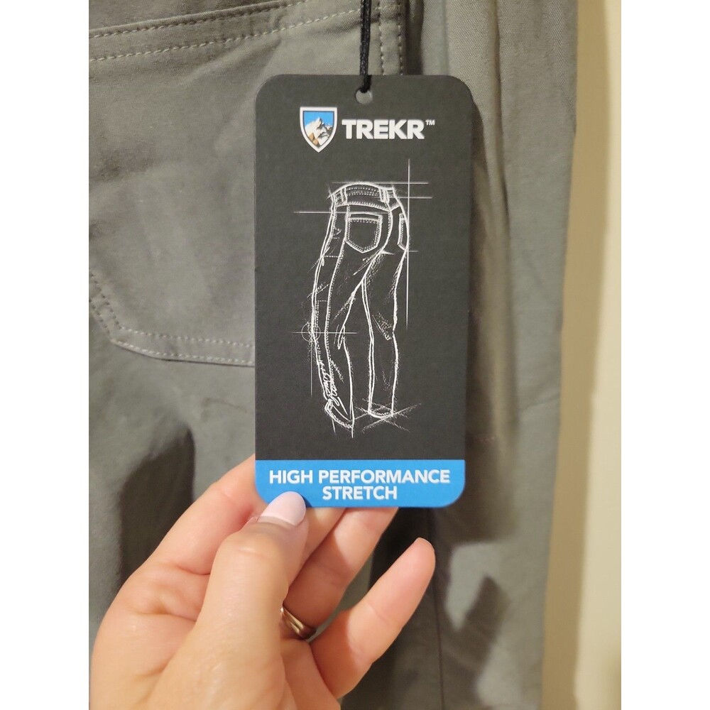 NWT Kuhl Trekr Pants Women's 4 Short Stone Gray Stretch Hiking Travel Cinch Hem - Picture 8 of 11